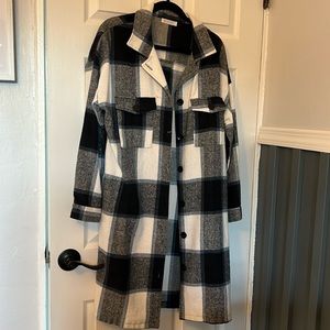 Women’s long plaid jacket